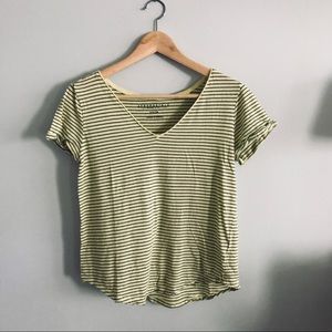 Grey and yellow striped shirt